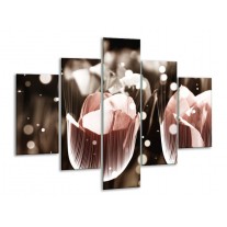Glas schilderij Tulp | Bruin, Grijs | 100x70cm 5Luik