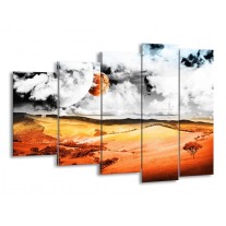 Canvas schilderij Natuur | Rood, Bruin, Grijs | 150x100cm 5Luik