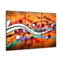 Glas schilderij Art | Rood, Wit, Oranje | 90x60cm 3Luik