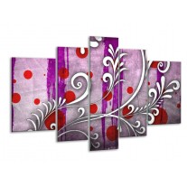 Glas schilderij Art | Paars, Grijs, Rood | 170x100cm 5Luik
