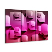 Glas schilderij Vierkant | Paars, Wit, Roze | 90x60cm 3Luik