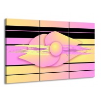 Canvas schilderij Art | Paars, Geel, Zwart | 165x100cm 3Luik
