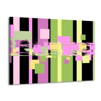 Glas schilderij Art | Groen, Zwart, Paars | 100x70cm 1Luik
