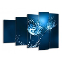 Canvas schilderij Art | Blauw, Wit | 150x100cm 5Luik