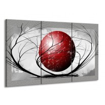 Canvas schilderij Art | Rood, Grijs, Zwart | 165x100cm 3Luik