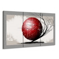 Canvas schilderij Art | Rood, Zwart, Grijs | 165x100cm 3Luik