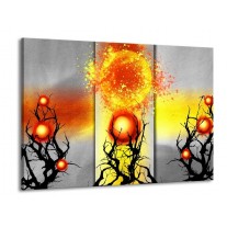 Glas schilderij Art | Geel, Grijs, Rood | 100x70cm 1Luik