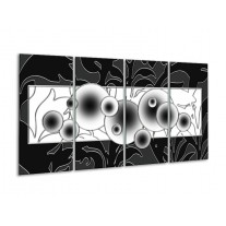 Glas schilderij Cirkel | Zwart, Wit | 160x80cm 4Luik