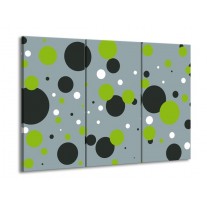 Glas schilderij Cirkel | Grijs, Zwart, Groen | 90x60cm 3Luik