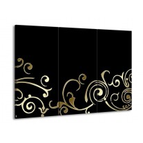 Glas schilderij Art | Zwart, Bruin | 90x60cm 3Luik