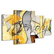 Canvas schilderij Art | Bruin, Geel | 160x90cm 4Luik