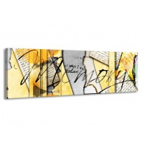 Canvas schilderij Art | Bruin, Geel | 170x50cm 3Luik