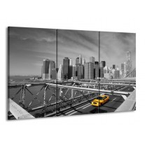 Glas schilderij Gebouw | Grijs, Geel | 165x100cm 3Luik