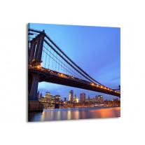 Glas schilderij New York | Blauw | 70x70cm 1Luik