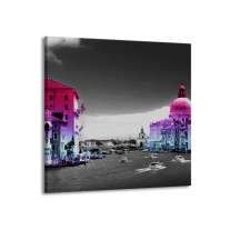 Glas schilderij Venetie | Paars, Zwart | 70x70cm 1Luik