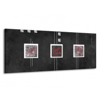Canvas schilderij Vierkant | Grijs, Zwart, Rood | 145x58cm 1Luik