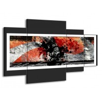 Canvas schilderij Art | Oranje, Grijs, Zwart | 160x90cm 4Luik