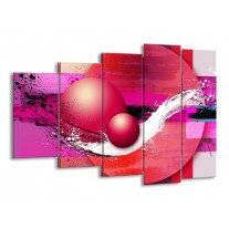 Canvas schilderij Cirkel | Paars, Roze | 150x100cm 5Luik