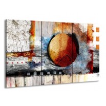 Canvas schilderij Cirkel | Bruin, Crème, Goud | 165x100cm 3Luik