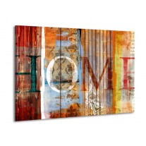 Glas schilderij Home | Bruin | 90x60cm 3Luik