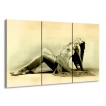 Glas schilderij Vrouw | Crème | 165x100cm 3Luik