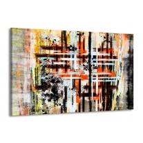 Canvas schilderij Art | Oranje, Zwart | 140x90cm 1Luik