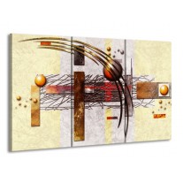 Canvas schilderij Art | Bruin, Crème | 165x100cm 3Luik