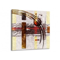 Glas schilderij Art | Bruin, Crème | 50x50cm 1Luik