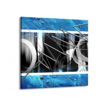Canvas schilderij Modern | Blauw, Grijs, Wit | 70x70cm 1Luik