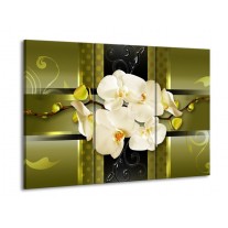 Glas schilderij Orchidee | Groen | 90x60cm 3Luik