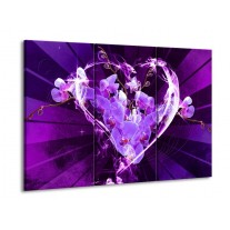 Canvas schilderij Orchidee | Paars, Roze | 90x60cm 3Luik