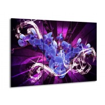 Glas schilderij Orchidee | Blauw, Paars | 90x60cm 3Luik