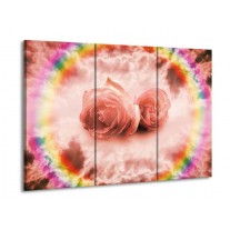 Glas schilderij Roos | Roze | 90x60cm 3Luik