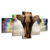 Glas schilderij Olifant | Grijs | 150x80cm 5Luik