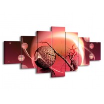 Canvas schilderij Cirkel | Rood, Bruin | 210x100cm 7Luik