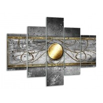 Glas schilderij Cirkel | Grijs, Goud | 100x70cm 5Luik