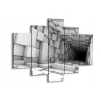 Glas schilderij Art | Grijs, Zwart | 150x105cm 5Luik