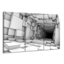 Canvas schilderij Art | Grijs, Zwart | 165x100cm 3Luik