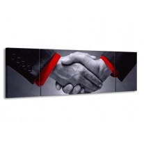 Glas schilderij Handen | Grijs, Rood | 170x50cm 3Luik
