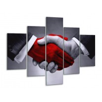 Glas schilderij Handen | Rood, Grijs, Wit | 100x70cm 5Luik