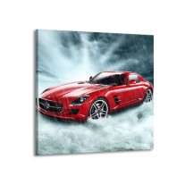 Canvas schilderij Mercedes | Wit, Rood, Zwart | 50x50cm 1Luik
