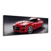 Canvas schilderij Mercedes | Rood, Zwart | 120x40cm 3Luik