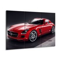 Canvas schilderij Mercedes | Rood, Zwart | 90x60cm 3Luik