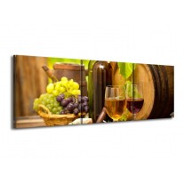 Glas schilderij Wijn | Groen, Bruin | 150x50cm 3Luik
