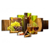 Canvas schilderij Wijn | Groen, Bruin | 210x100cm 7Luik