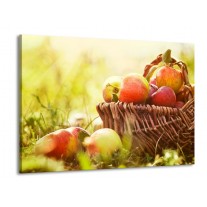 Glas schilderij Appels | Groen, Rood, Bruin | 100x70cm 1Luik