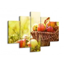 Glas schilderij Appels | Groen, Rood, Bruin | 150x105cm 5Luik