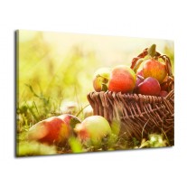 Glas schilderij Appels | Groen, Rood, Bruin | 70x50cm 1Luik