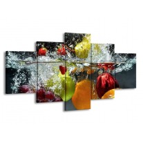 Glas schilderij Fruit | Grijs, Oranje | 150x80cm 5Luik