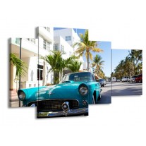 Glas schilderij California | Groen, Blauw, Wit | 120x75cm 4Luik